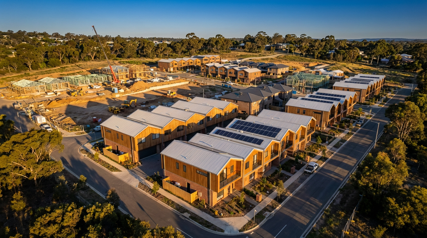 Aerial view of property development