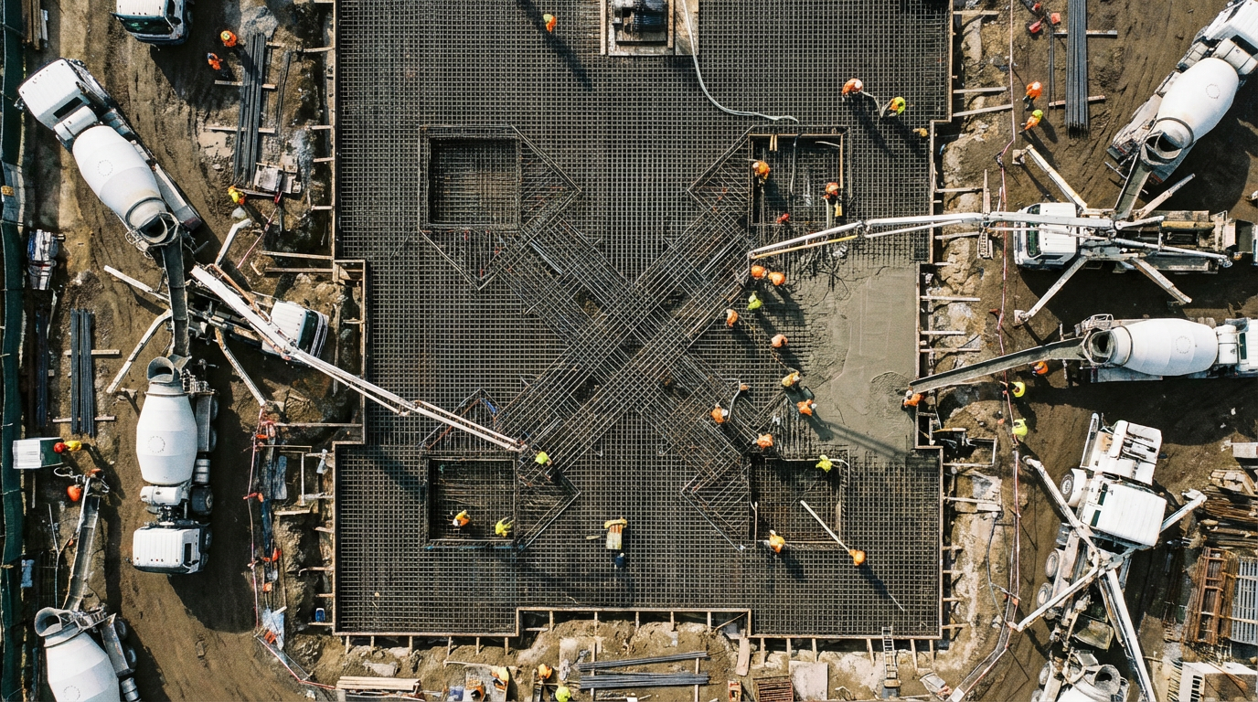 Construction aerial view